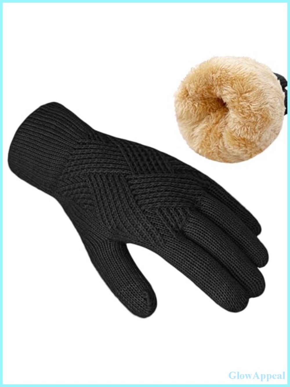 Thermal Fleece Touch Screen Knit Gloves for Women Cold Weather